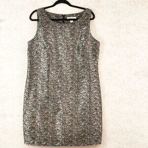 NWT DANILLO Grey and Black Back Zipper Career Sleeveless Dress Size 14